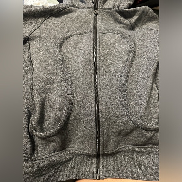 Lululemon FULL ZIP Scuba Hoodie Heathered Grey Sz small - Picture 5 of 6